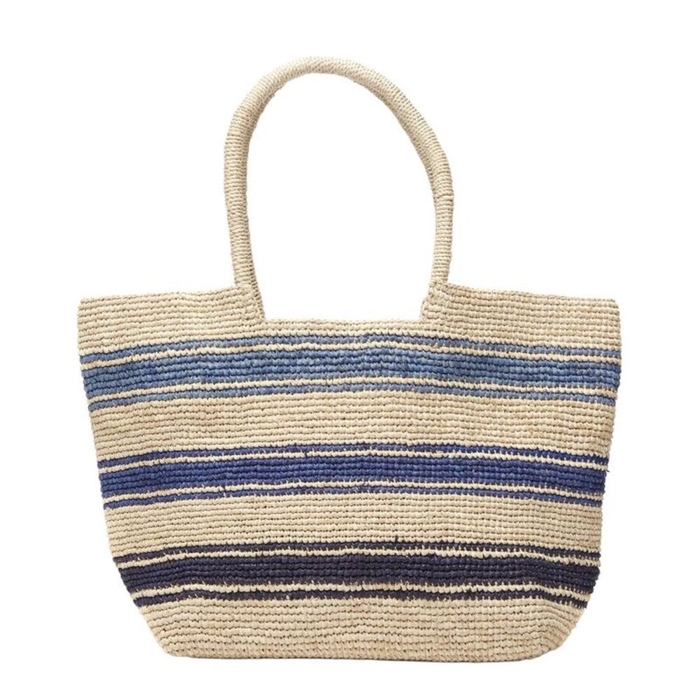 Mar Y Sol Piper Raffia Tote, Blue